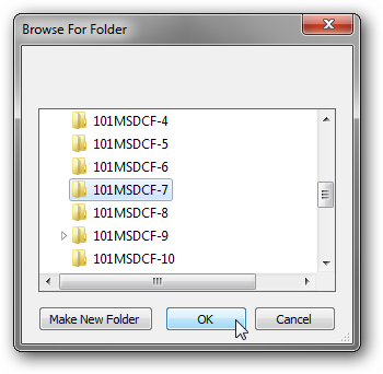 Select the folder to upload
